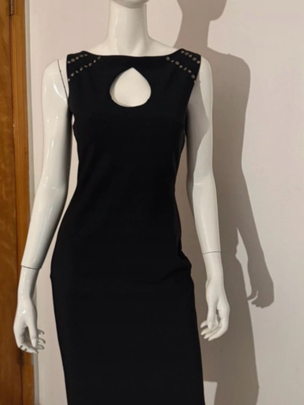 Chiara Boni La Petite Robe black sheath keyhole studded Dress